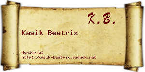 Kasik Beatrix névjegykártya